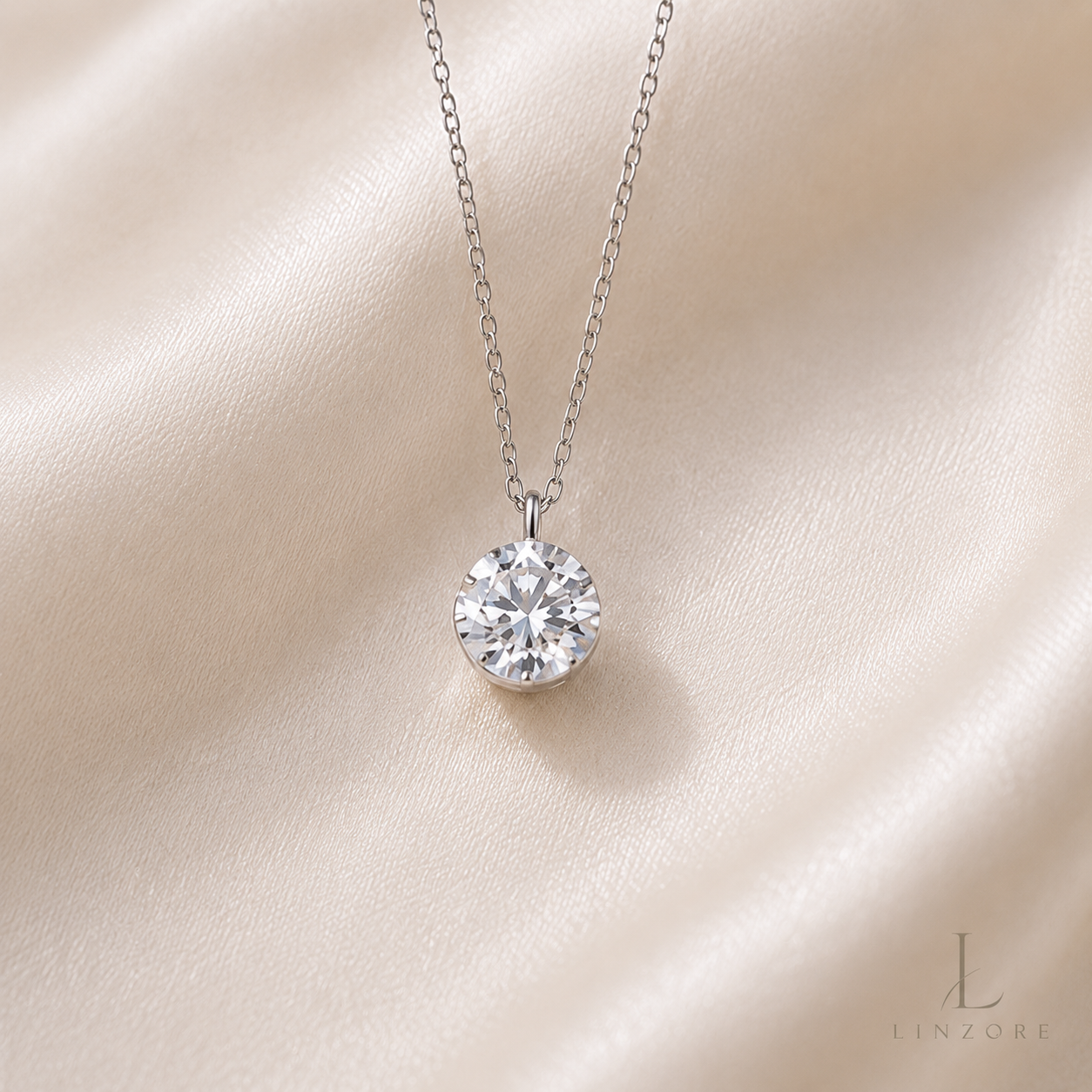 1-2ct Bubble Moissanite Necklace S925 Sterling Silver - Solitaire Pendant
