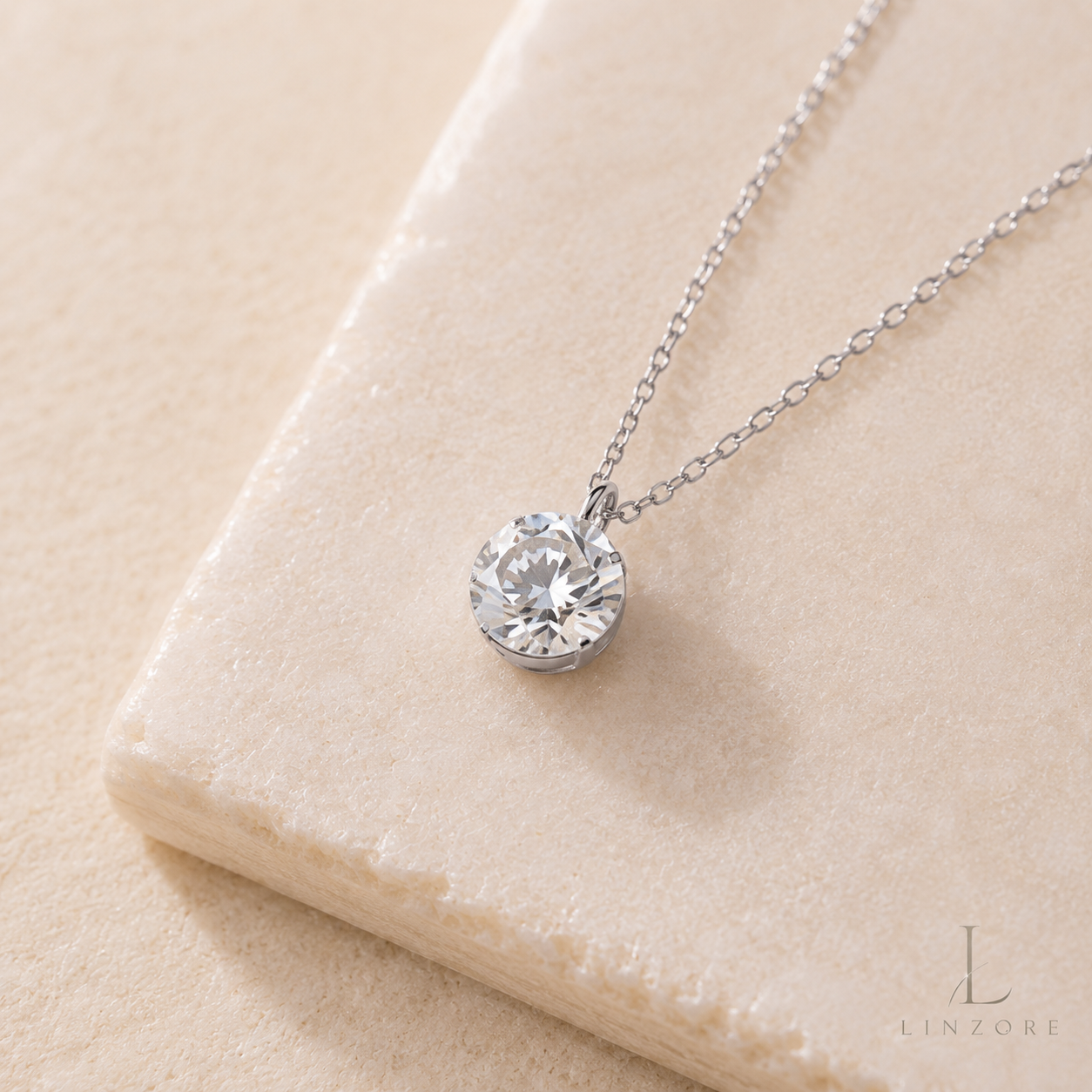 1-2ct Bubble Moissanite Necklace S925 Sterling Silver - Solitaire Pendant