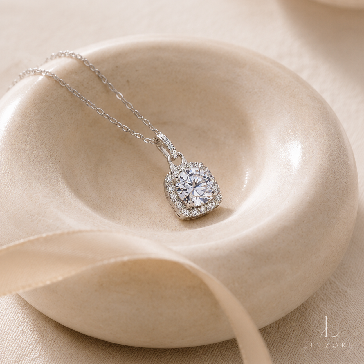 1-3ct Sugar Cube Moissanite Necklace S925 Sterling Silver - Cushion Pendant