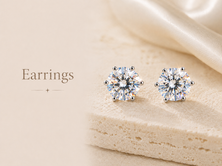 Moissanite earrings in S925 sterling silver