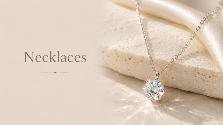 Moissanite necklaces in S925 sterling silver